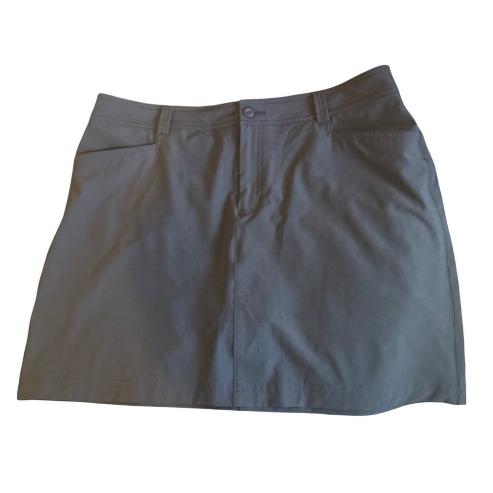 Eddie Bauer Skort Women's 14 Gray Adventurer Lined Skirt Outdoor Hiking Pockets